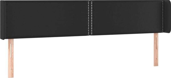 Testiera ad Orecchio Nera 183x16x78/88 cm in Pelle finta
