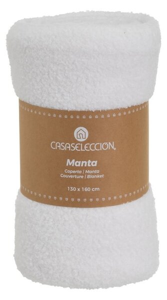 Coperta bianca in sherpa 130x160 cm Sherpa Bouclé – Casa Selección