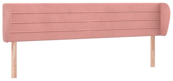 Testiera ad Orecchio Rosa 163x23x78/88 cm in Velluto