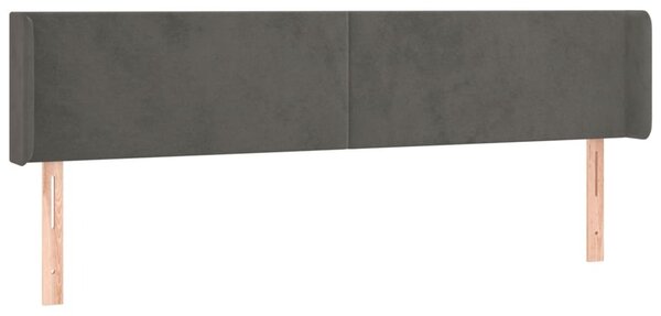 Testiera ad Orecchio Grigio Scuro 183x16x78/88 cm in Velluto