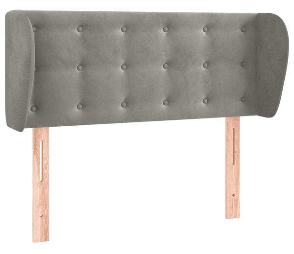 Testiera ad Orecchio Grigio Chiaro 103x23x78/88 cm in Velluto