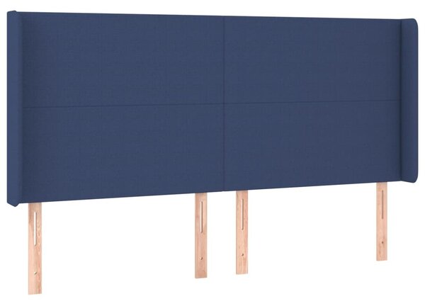 Testiera ad Orecchio Blu 163x16x118/128 cm in Tessuto