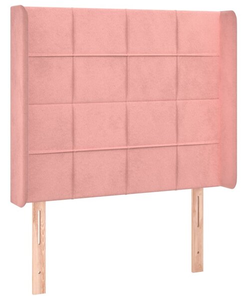 Testiera ad Orecchio Nera 83x16x118/128 cm in Velluto