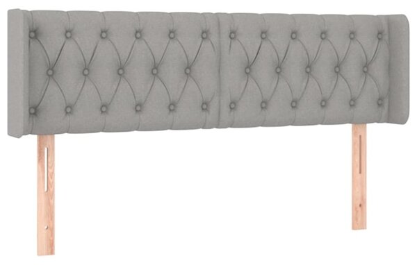 Testiera ad Orecchio Grigio Chiaro 147x16x78/88 cm in Tessuto