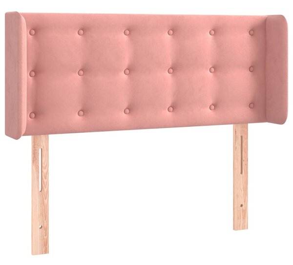 Testiera ad Orecchio Rosa 103x16x78/88 cm in Velluto