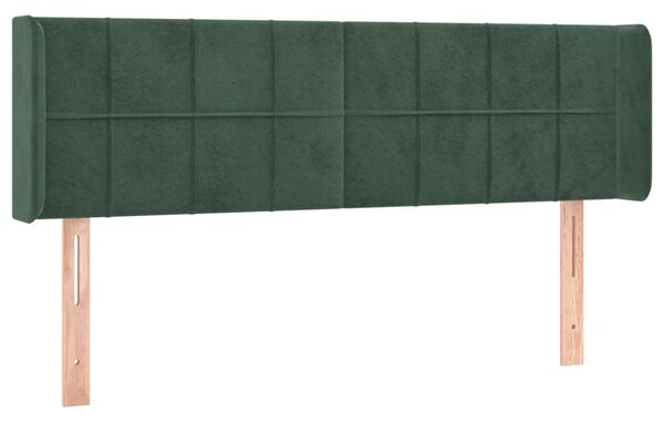 Testiera ad Orecchio Verde Scuro 147x16x78/88 cm in Velluto