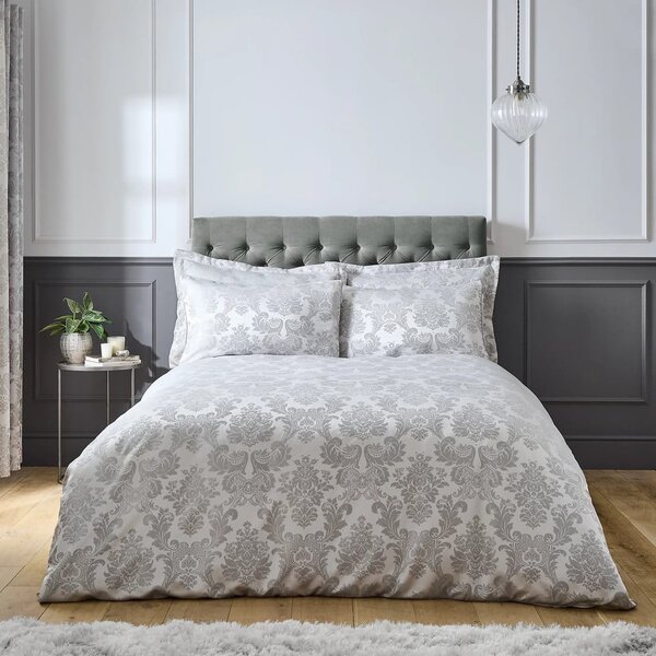Biancheria da letto grigia Jacquard, 200 x 200 cm Damask Jacquard - Catherine Lansfield