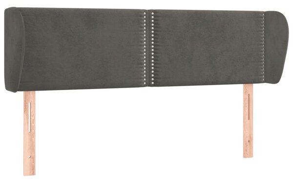 Testiera ad Orecchio Grigio Scuro 147x23x78/88 cm in Velluto