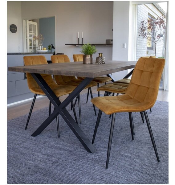 Sedie da pranzo in set gialle in imbottito 2 pz Middelfart – House Nordic