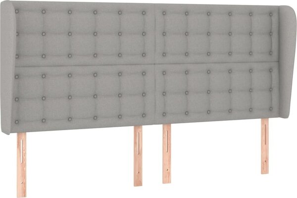 Testiera ad Orecchio Grigio Chiaro 203x23x118/128 cm in Tessuto