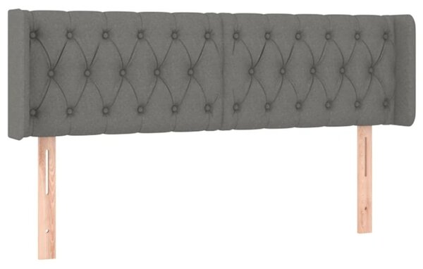 Testiera ad Orecchio Grigio Scuro 163x16x78/88 cm in Tessuto