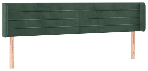 Testiera ad Orecchio Verde Scuro 163x16x78/88 cm in Velluto