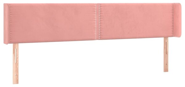 Testiera ad Orecchio Rosa 163x16x78/88 cm in Velluto
