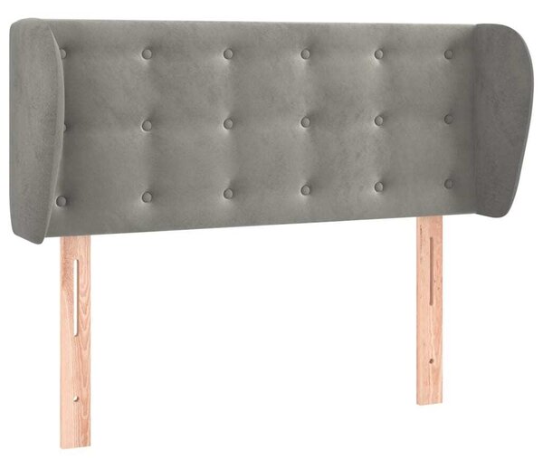 Testiera ad Orecchio Grigio Chiaro 93x23x78/88 cm in Velluto