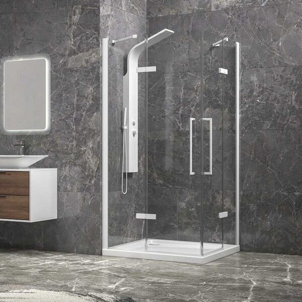 Kamalu box doccia 70x70 bianco opaco doppio battente | kt1000b