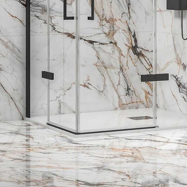 Kamalu box doccia 70x70 nero opaco doppio battente | kt1000n