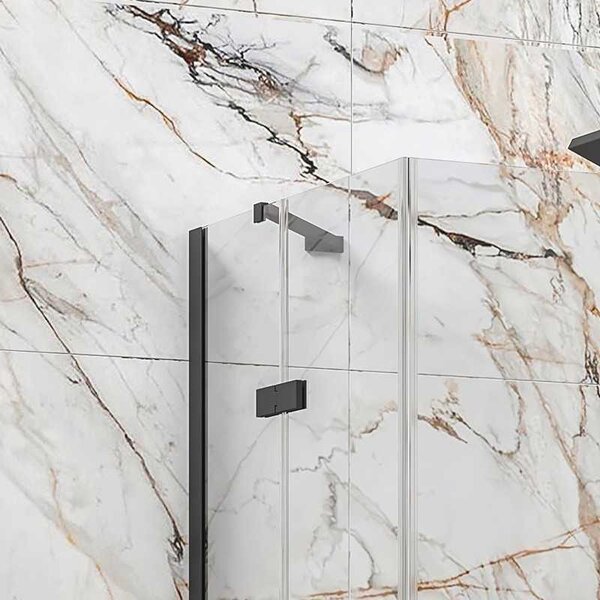 Kamalu box doccia 70x70 nero opaco doppio battente | kt1000n