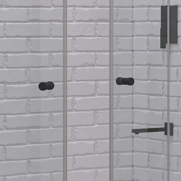Kamalu porta doccia a doppio soffietto 110-113 cm colore nero | kam-ks700dn