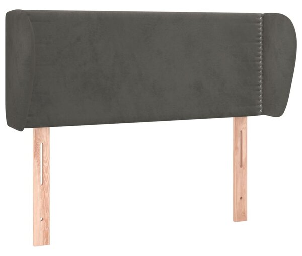 Testiera ad Orecchio Grigio Scuro 103x23x78/88 cm in Velluto
