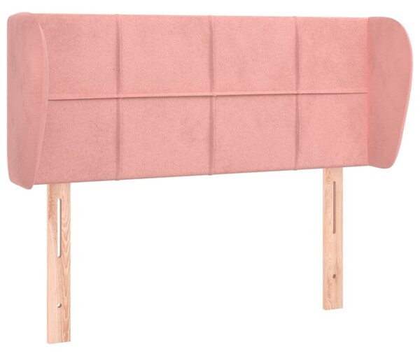 Testiera ad Orecchio Rosa 103x23x78/88 cm in Velluto