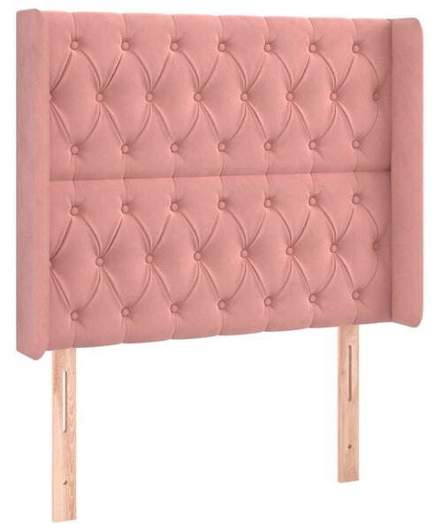 Testiera ad Orecchio Nera 93x16x118/128 cm in Velluto