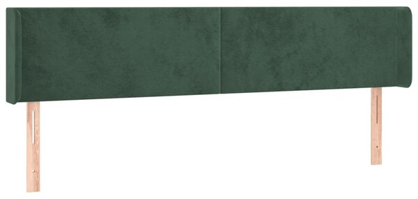 Testiera ad Orecchio Verde Scuro 163x16x78/88 cm in Velluto