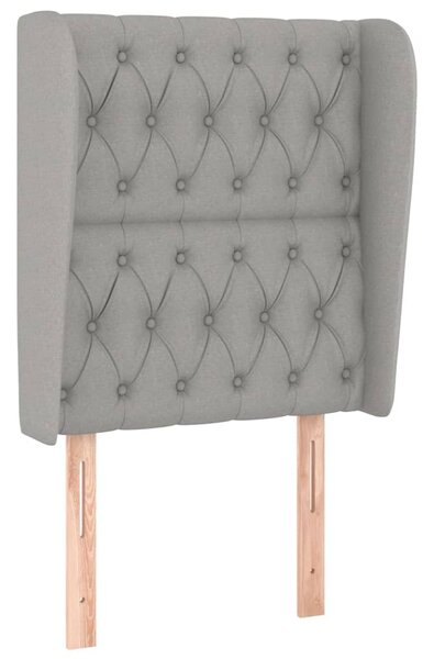 Testiera ad Orecchio Grigio Chiaro 83x23x118/128 cm in Tessuto