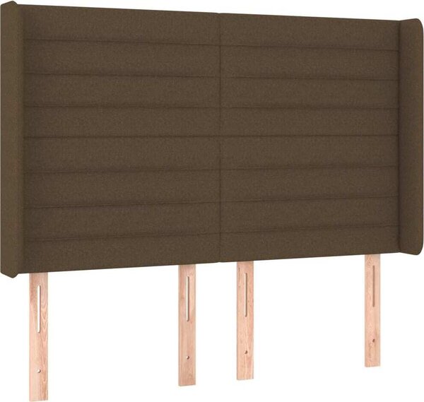 Testiera ad Orecchio MarroneScuro147x16x118/128cm inTessuto