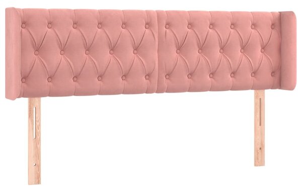Testiera ad Orecchio Rosa 163x16x78/88 cm in Velluto