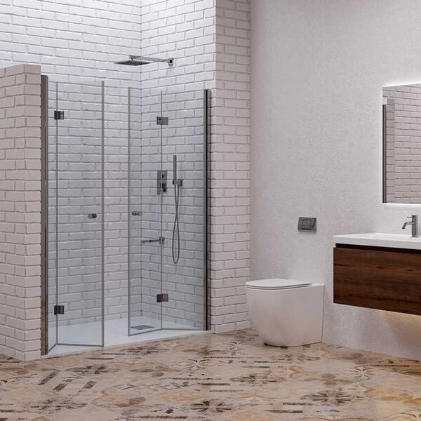 Kamalu porta doccia a doppio soffietto 110-113 cm | kam-ks700dc