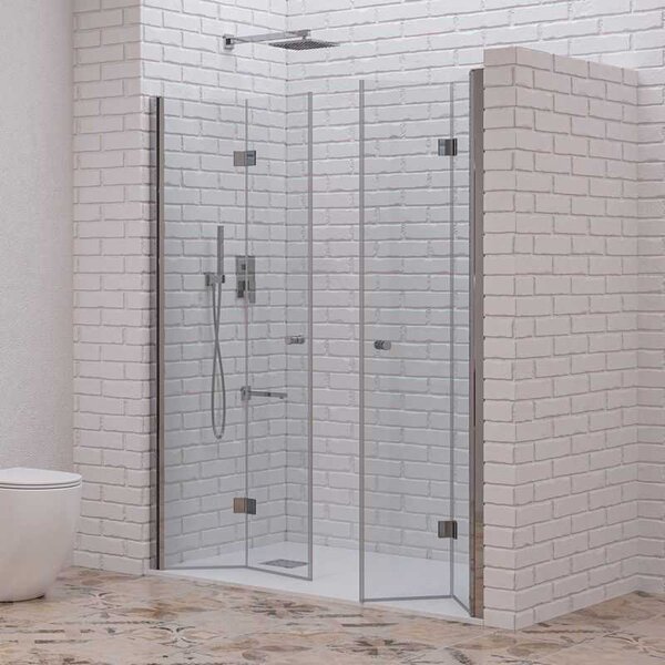 Kamalu porta doccia a doppio soffietto 110-113 cm | kam-ks700dc