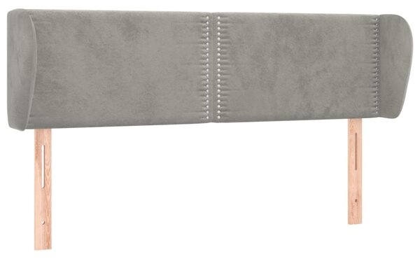 Testiera ad Orecchio Grigio Chiaro 147x23x78/88 cm in Velluto