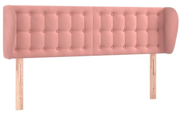 Testiera ad Orecchio Rosa 147x23x78/88 cm in Velluto