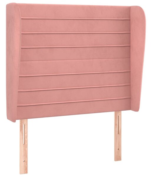 Testiera ad Orecchio Rosa 83x23x118/128 cm in Velluto