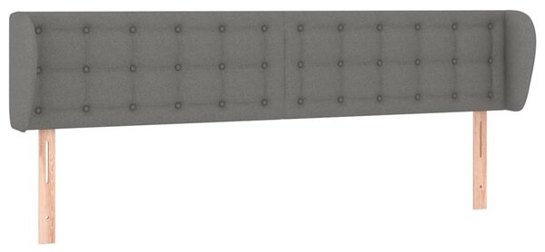 Testiera ad Orecchio Grigio Scuro 163x23x78/88 cm in Tessuto