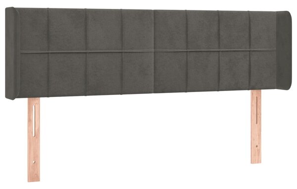 Testiera ad Orecchio Grigio Scuro 147x16x78/88 cm in Velluto