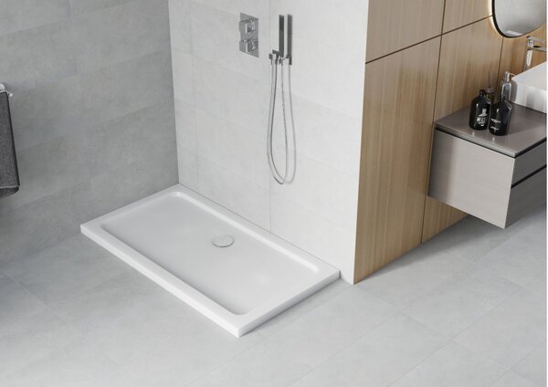 Mexen Flat piatto doccia rettangolare slim 120 x 70 cm, bianco, sifone cromato - 40107012