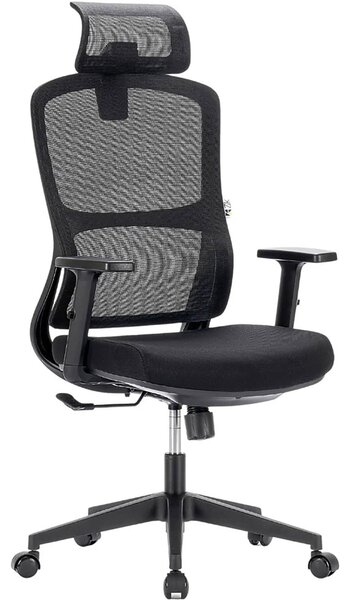 Sedia Direzionale da Ufficio 62x64x118/133 cm Ergonomica con Poggiabraccia Regolabili Nera