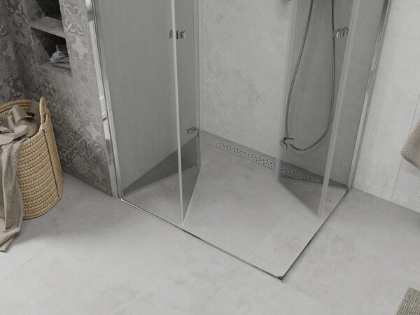 Mexen Lima Duo cabina doccia pieghevole 90 x 70 cm, trasparente, cromo - 856-090-070-02-00