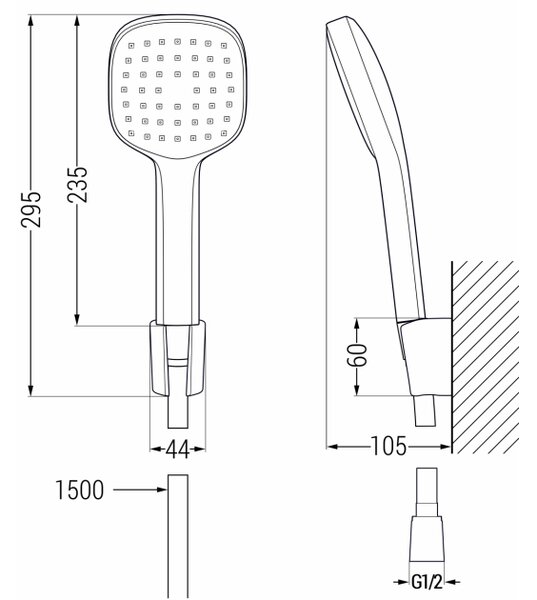 Mexen R-33 set doccia puntuale, cromo/bianco - 785335052-02