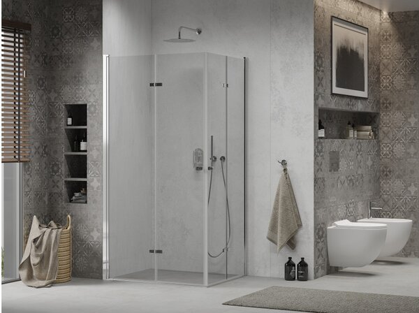 Mexen Lima Duo cabina doccia pieghevole 90 x 70 cm, trasparente, cromo - 856-090-070-02-00