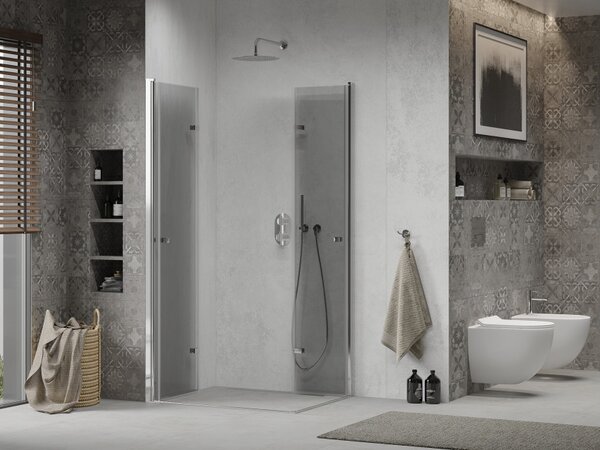 Mexen Lima Duo cabina doccia pieghevole 90 x 70 cm, trasparente, cromo - 856-090-070-02-00