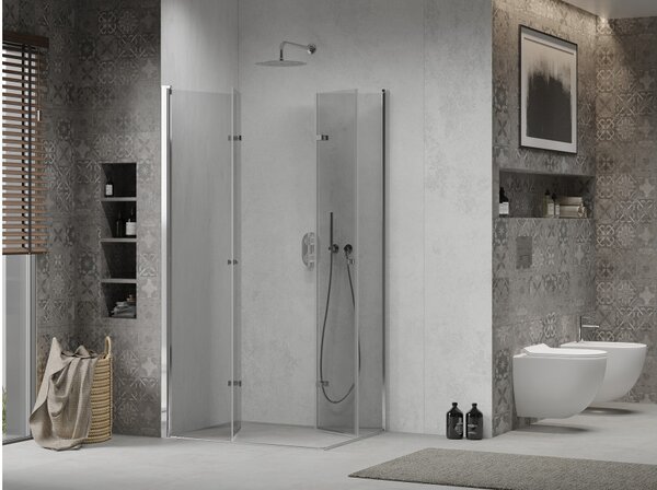 Mexen Lima Duo cabina doccia pieghevole 90 x 70 cm, trasparente, cromo - 856-090-070-02-00