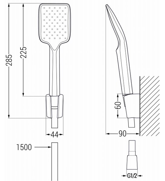 Mexen R-62 set doccia puntuale, cromo - 785625052-00