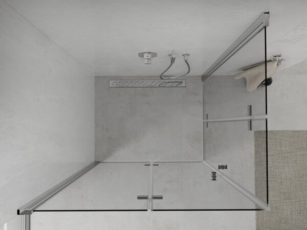 Mexen Lima Duo cabina doccia pieghevole 90 x 70 cm, trasparente, cromo - 856-090-070-02-00