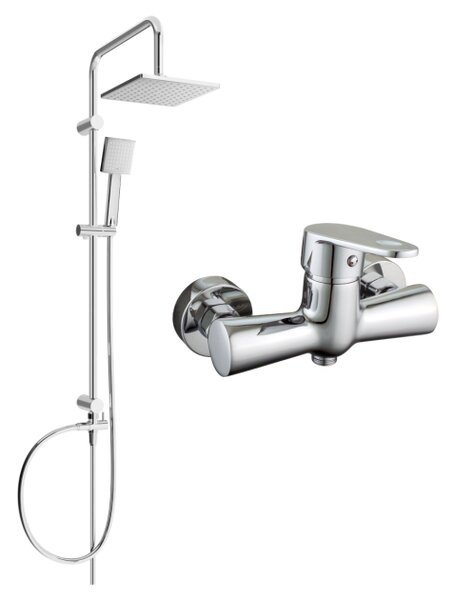 Mexen Tord set doccia esterno con soffione e miscelatore doccia Kama, cromo - 72540200-00