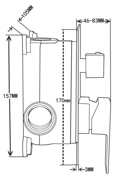Mexen Uno DR72 set doccia ad incasso, cromo - 71435DR72-00
