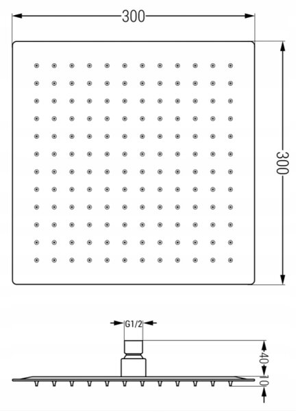 Mexen Cube DR02 set doccia da incasso con soffione 30 cm, cromo - 77502DR0230-00