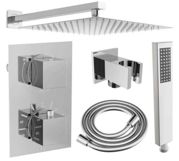 Mexen Cube DR02 set doccia da incasso con soffione 30 cm, cromo - 77502DR0230-00
