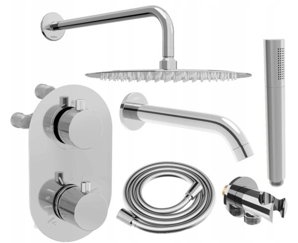 Mexen Kai DR70 set da bagno e doccia ad incasso con soffione 25 cm, cromato - 77602DR70251-00